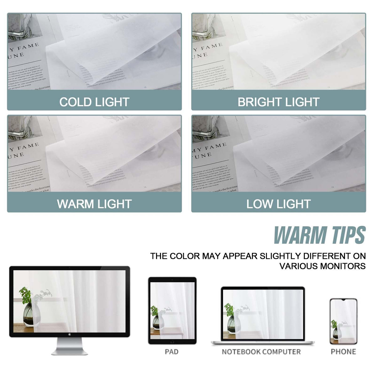 Extra Wide Sheer White Curtains 84 Inches Long 2 Panels T7378