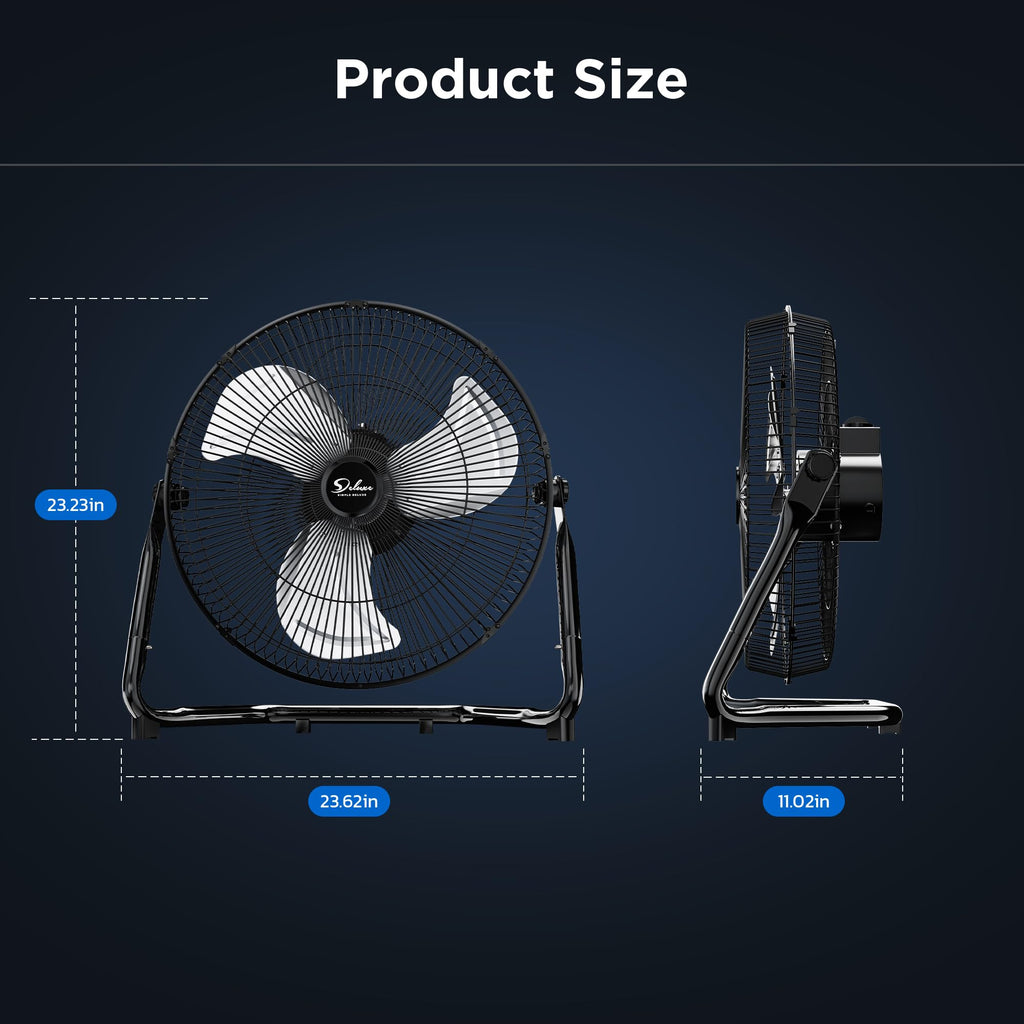 20 Inch 3-Speed Metal Industrial Floor Fans 2-Pack W4304