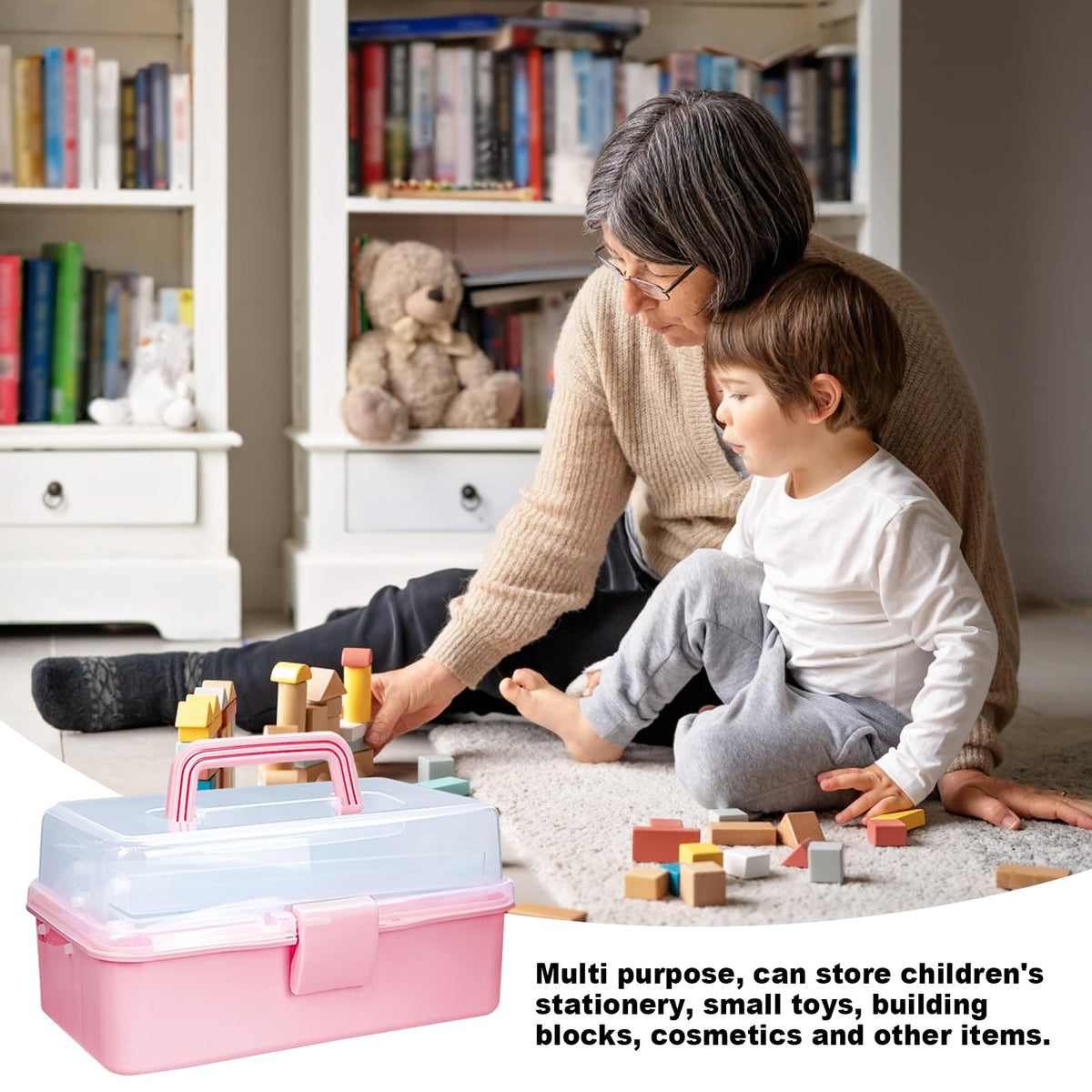 10 Inch 3 Layer Tackle Box Organizer with 2 Trays H84947