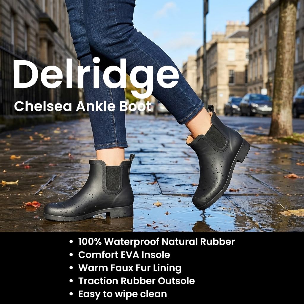 Waterproof Faux Fur Chelsea Rain Boot D18742