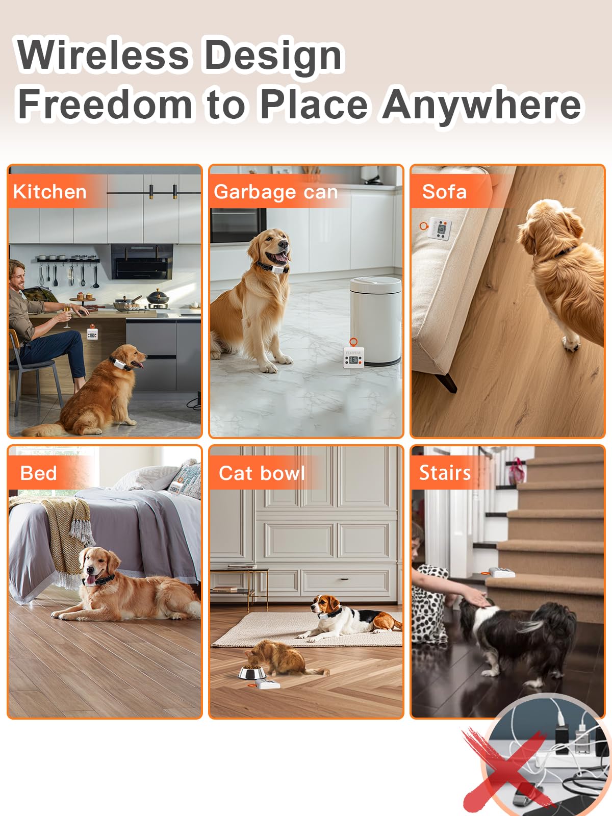 Wireless Pet Barrier with 2 Transmitters E895