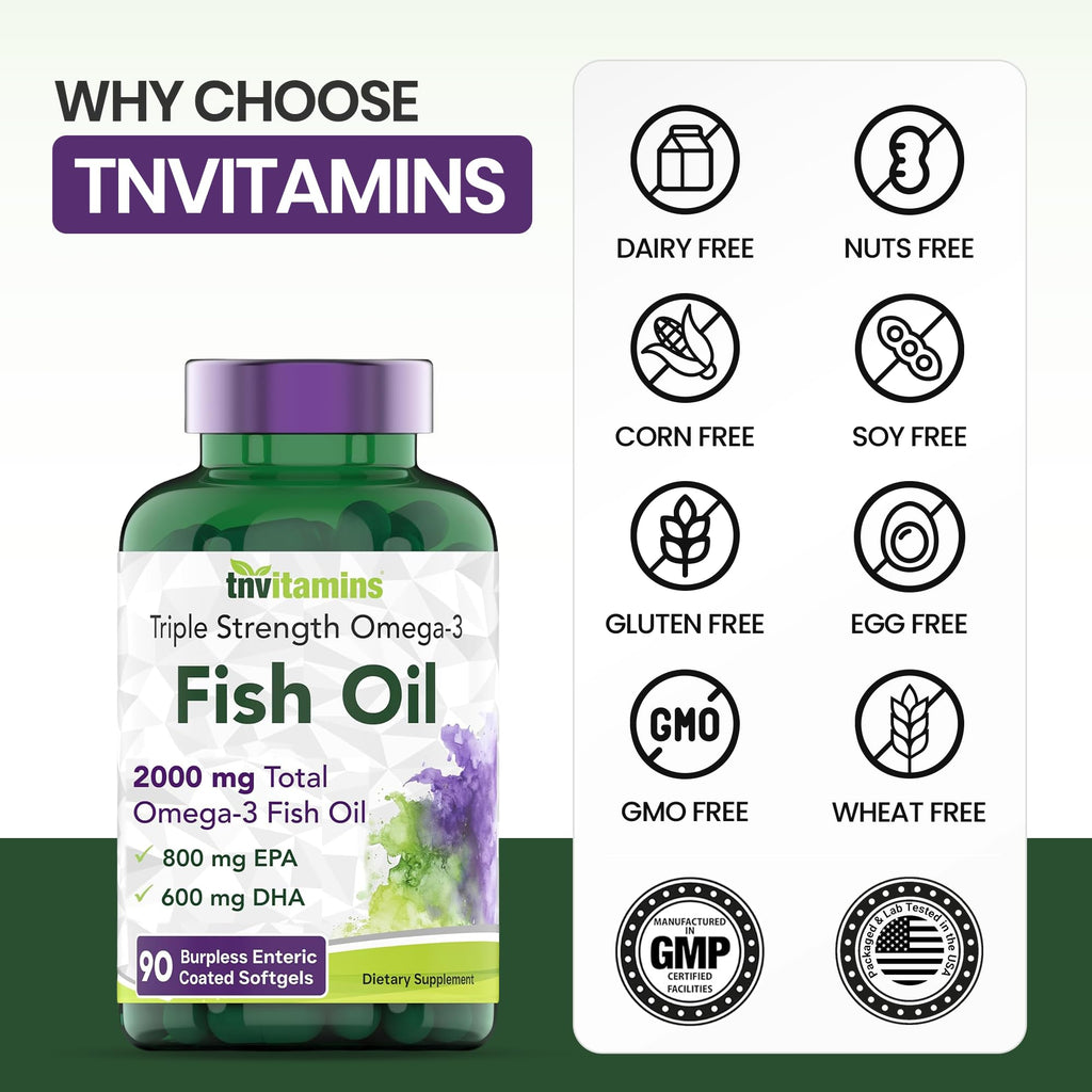 2000mg Omega-3 Fish Oil 90 Softgels B273660