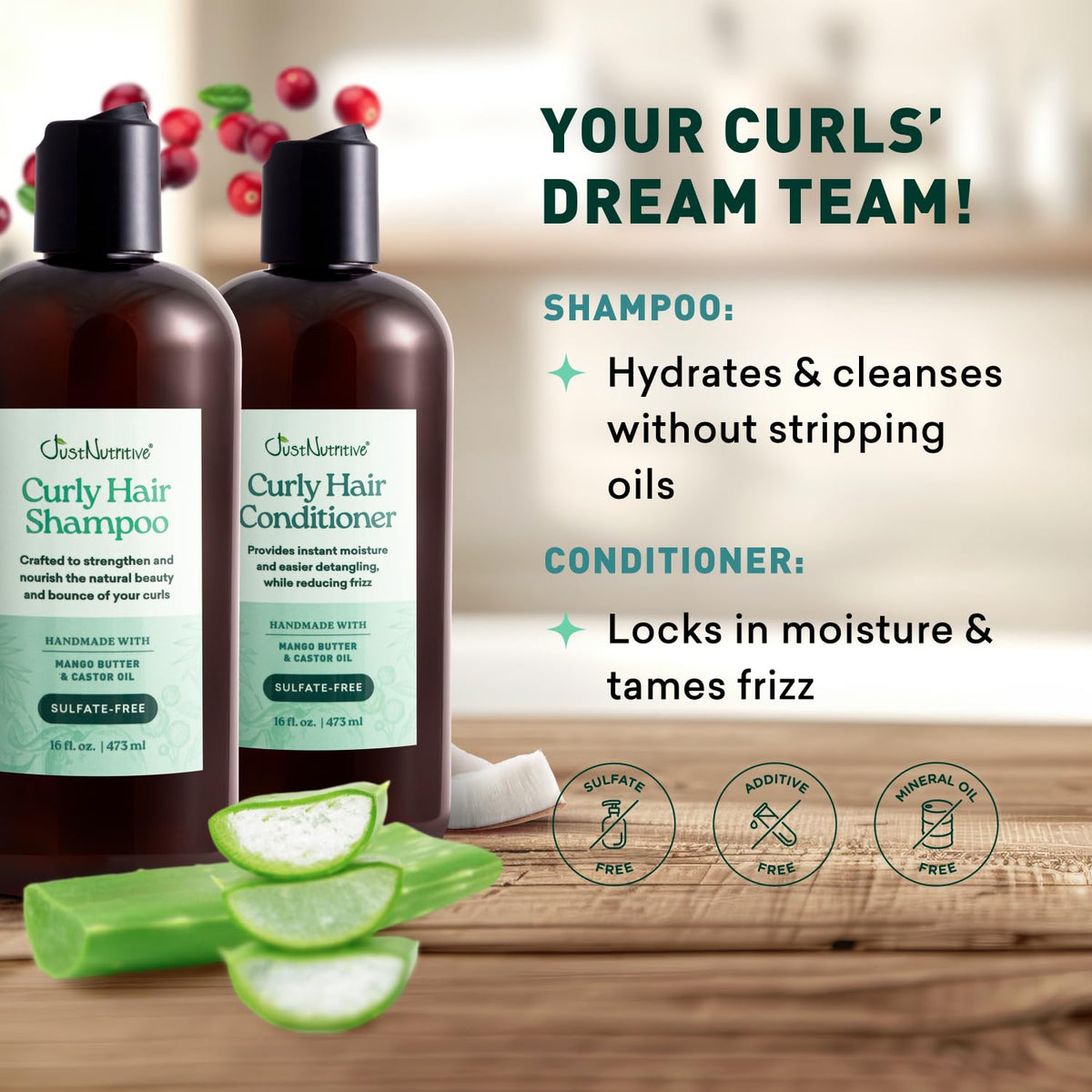 Sulfate-Free Hydrating Curl Enhancing Shampoo and Conditioner Set 16 oz K33737