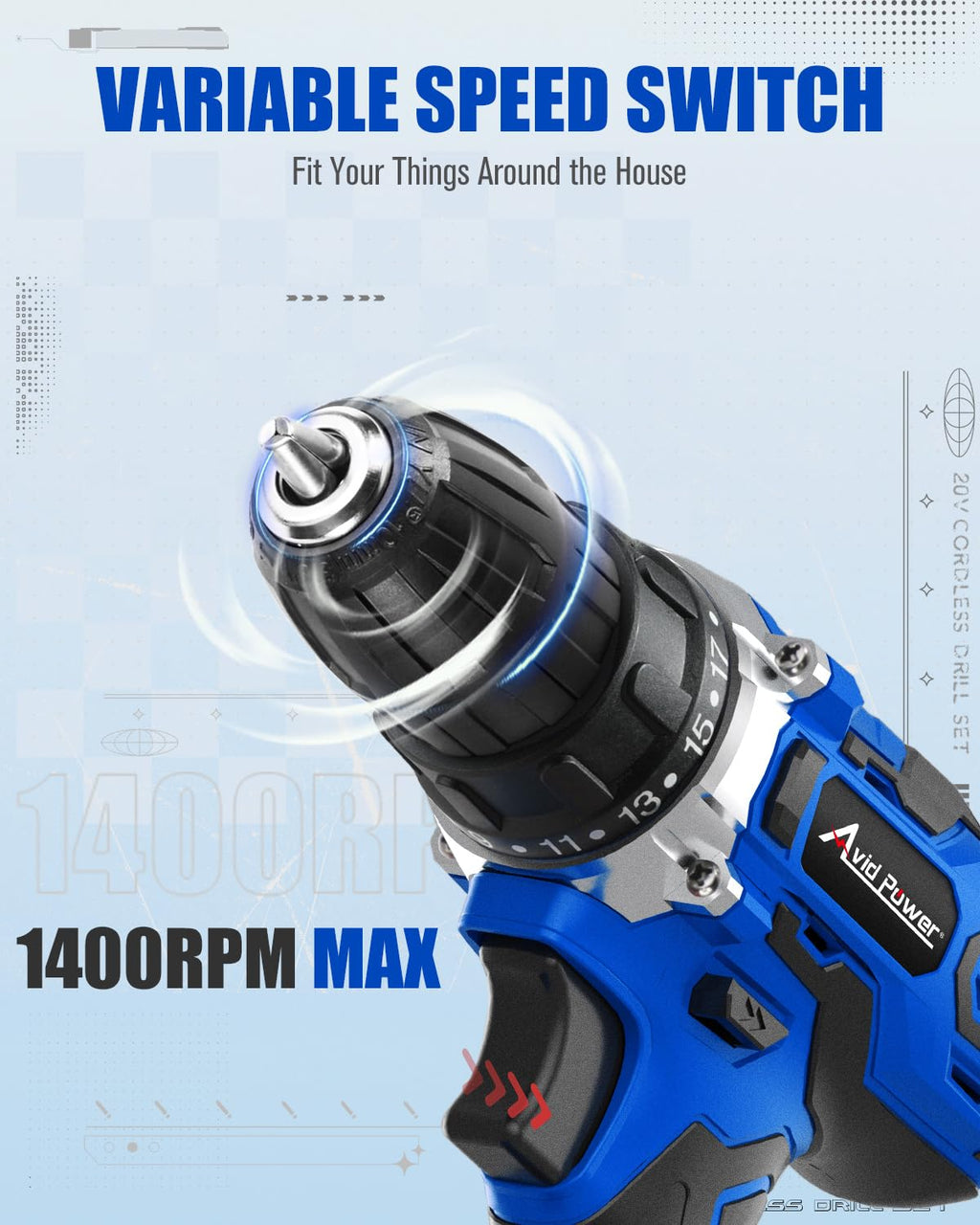 20V Cordless Drill Set with Battery and Charger G33021