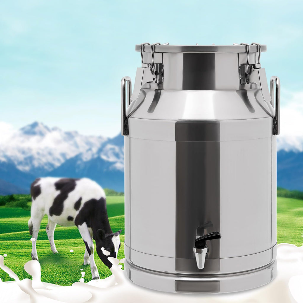30L Stainless Steel Milk Can with Handle Sealed Lid and Faucet K969