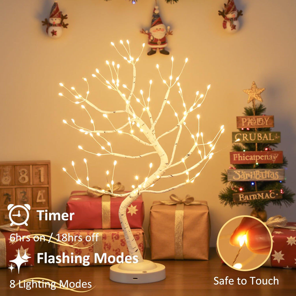 Warm White 108 LED Artificial Birch Tree Lights M19673
