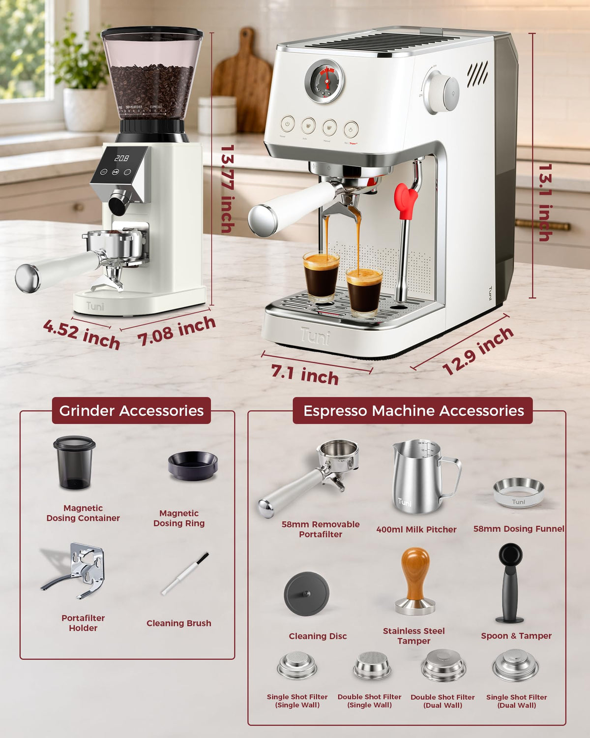Espresso Machine with Conical Burr Coffee Grinder K4931