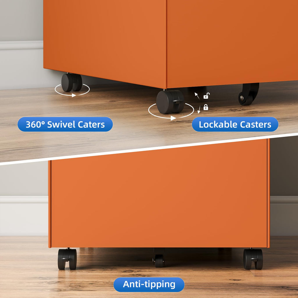 3 Drawer Metal Rolling File Cabinet U4621