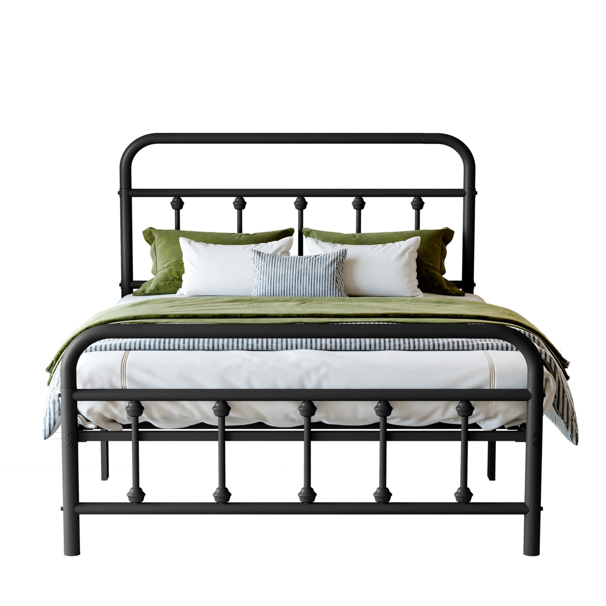 Black Twin Size Metal Bed Frame with Storage Space N1584