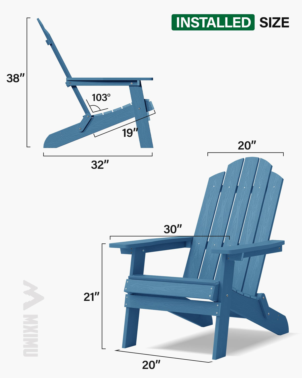 Folding Adirondack Chairs Set of 2 Plastic Chair W6782