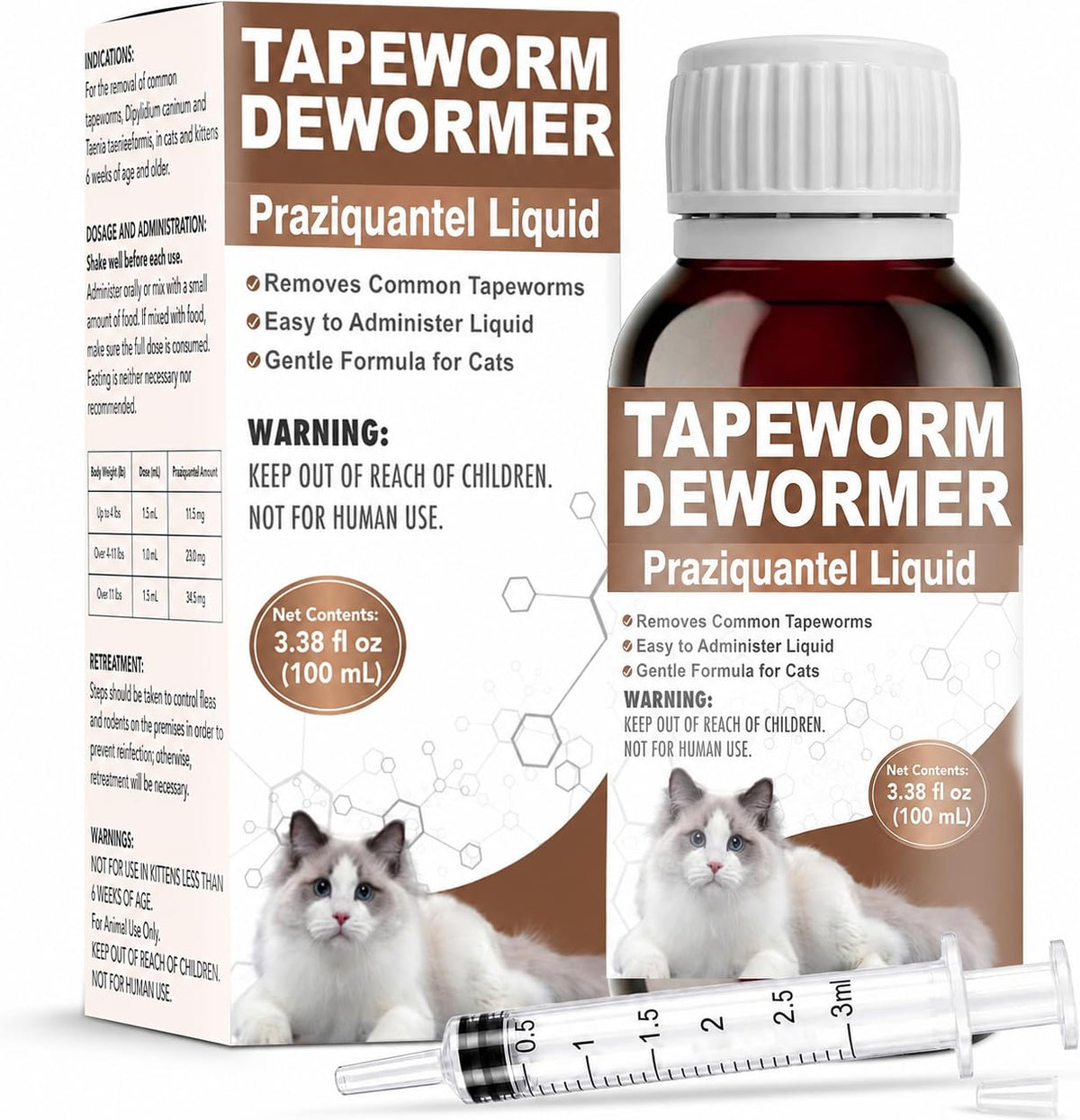 Liquid Cat Tapeworm Dewormer D3335