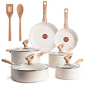 12 Piece Beige Granite Ceramic Nonstick Cookware Set X2486
