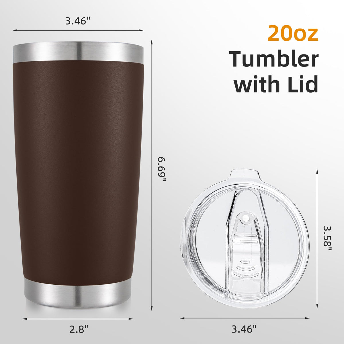 20 oz Stainless Steel Insulated Tumbler with Lid F9460