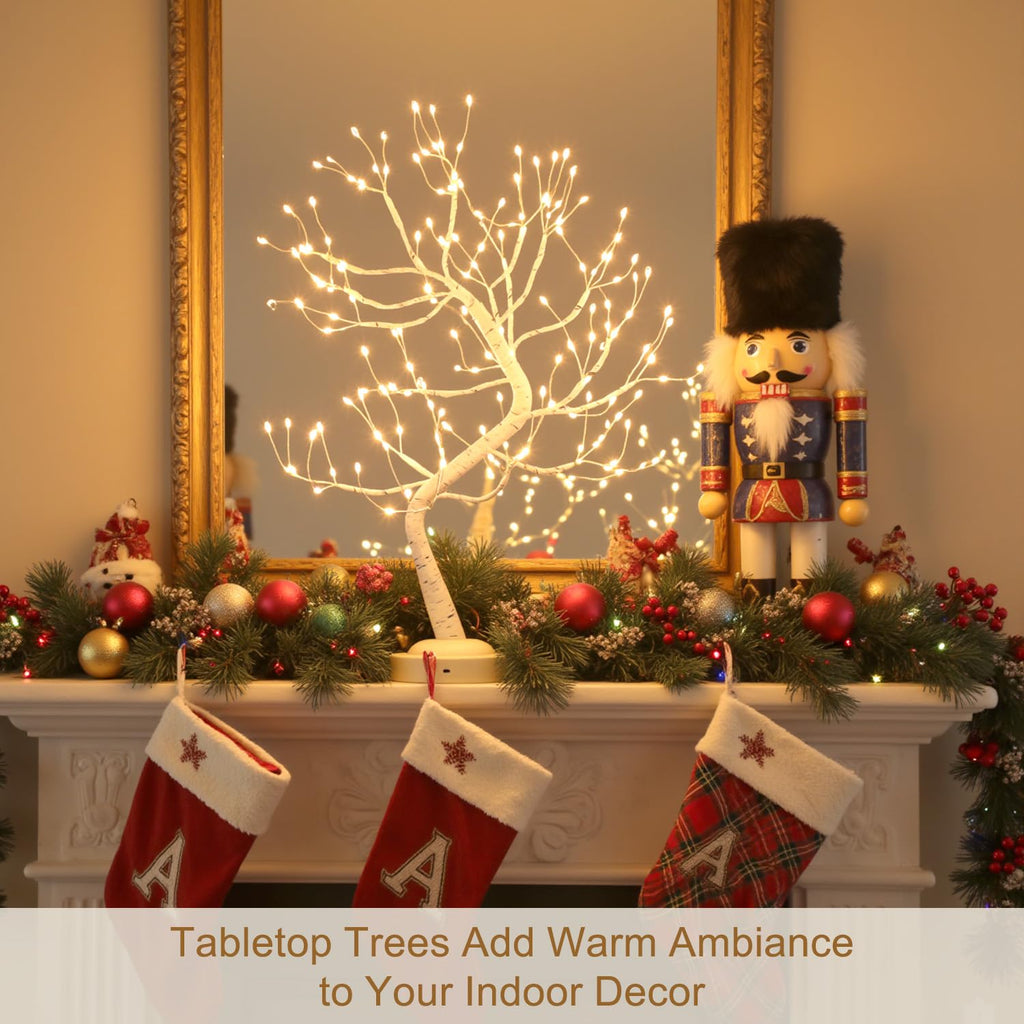 Warm White 108 LED Artificial Birch Tree Lights M19673