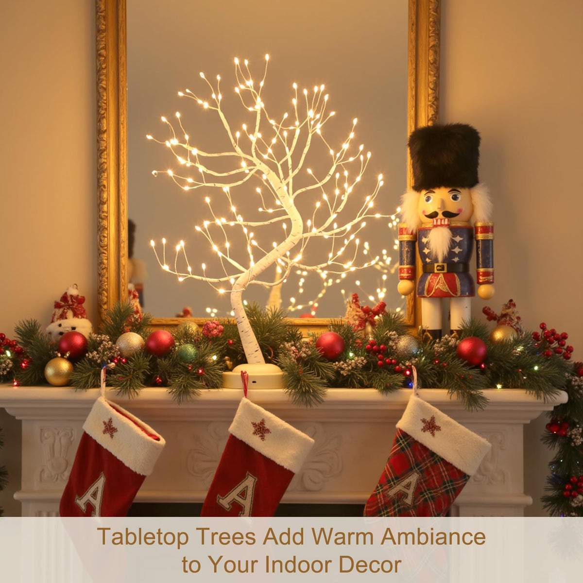 Warm White 108 LED Artificial Birch Tree Lights M19673