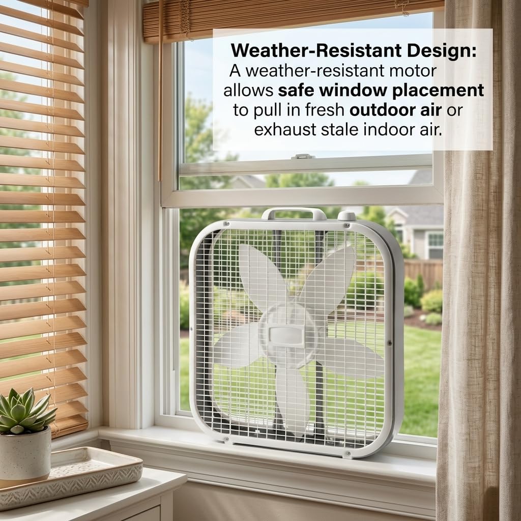 20 Inch 3-Speed Box Fan with Top Handle T44862