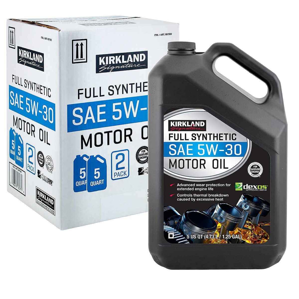 Full Synthetic SAE 5W-30 Motor Oil 5 Quart 2 Pack B644723