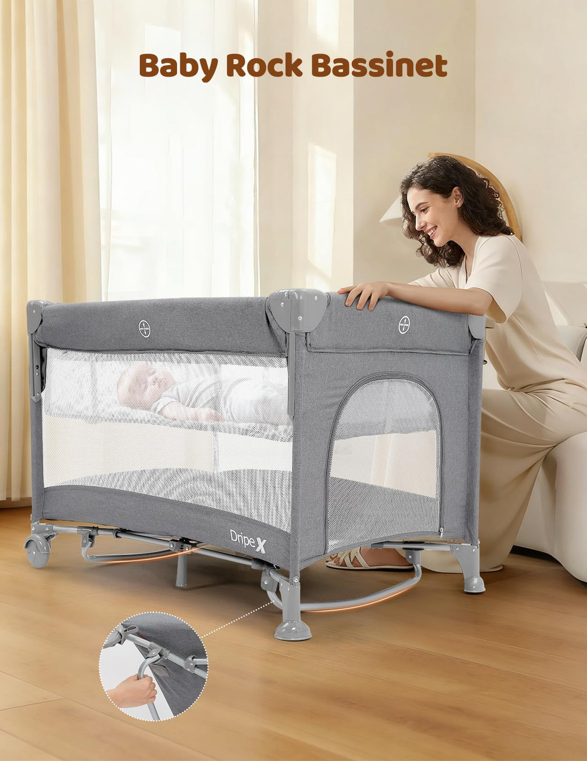 5 in 1 Baby Bassinet Light Grey W457717