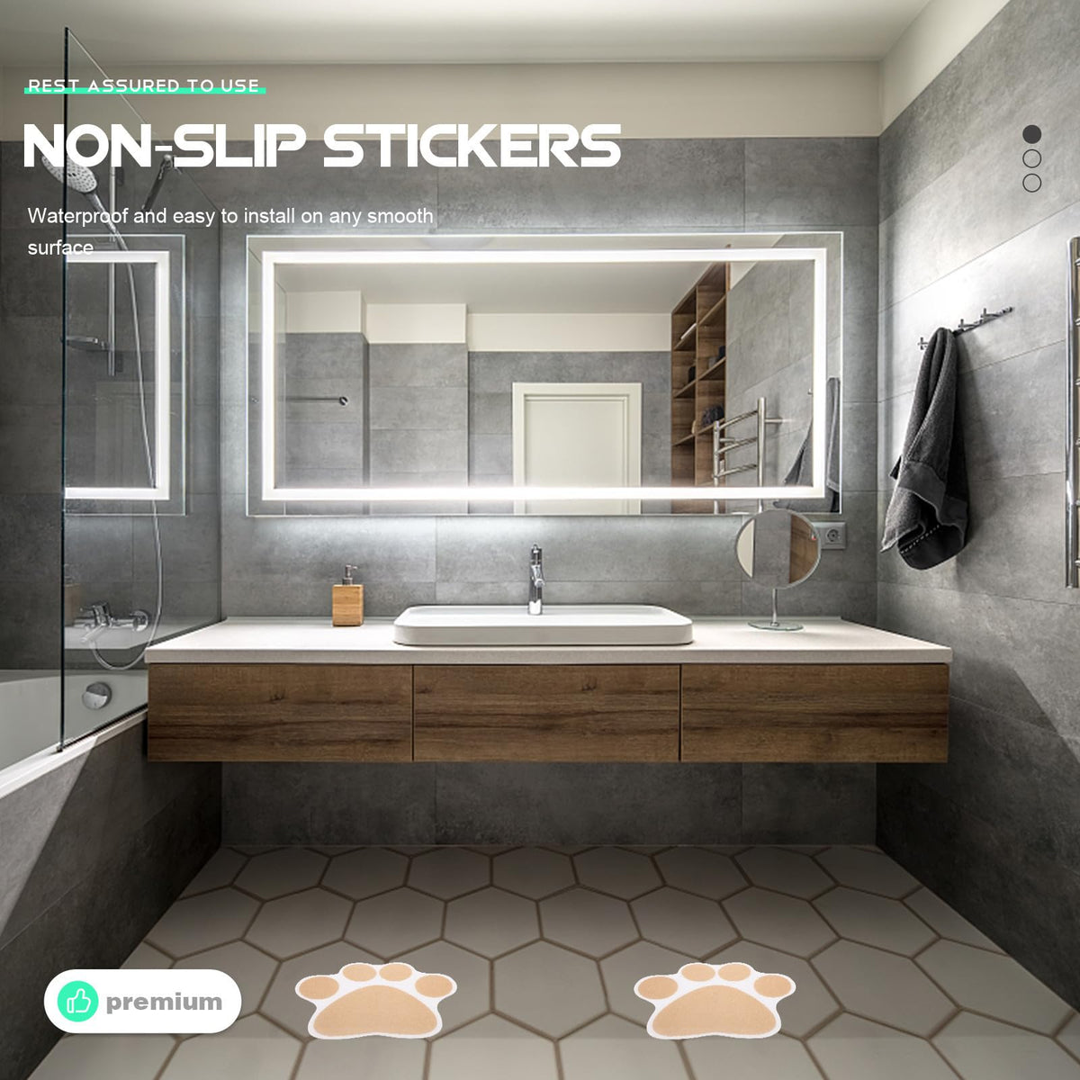 Dog Paw Bathtub Stickers PEVA Anti Slip Decal H565428