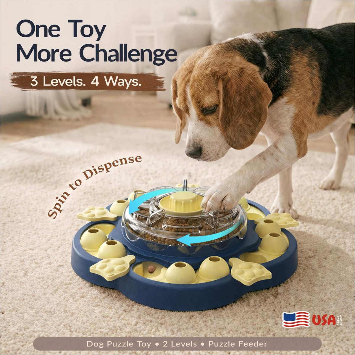 3-Level Dog Puzzle Toy Treat Dispenser L821041