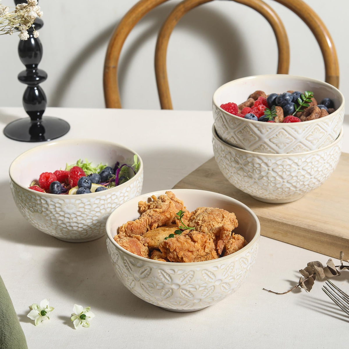 26 Oz Ceramic Soup Bowls Set of 4, 6 inch X2676