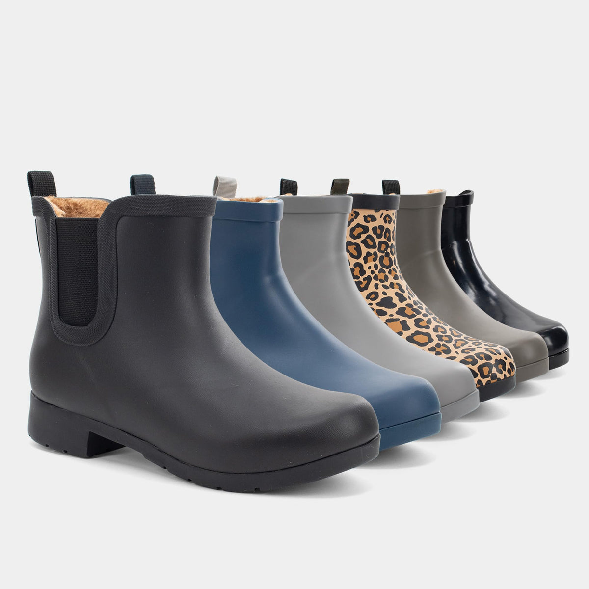 Waterproof Faux Fur Chelsea Rain Boot D18742