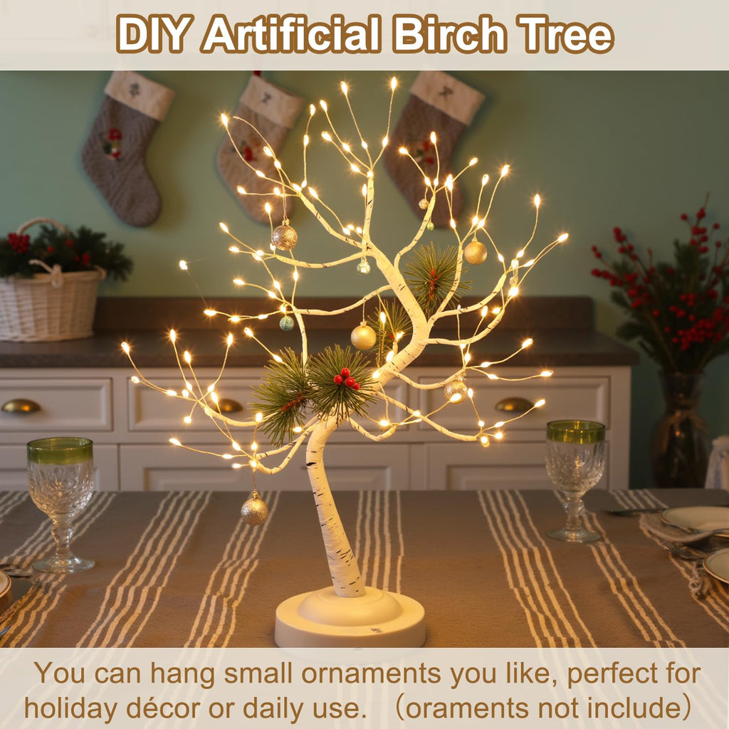 Warm White 108 LED Artificial Birch Tree Lights M19673
