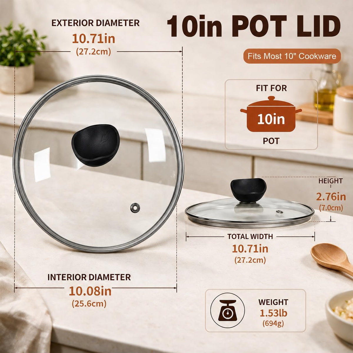 10 Inch Tempered Glass Pan Lid G200016