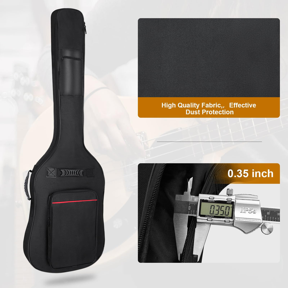 7mm Padding Waterproof Electric Bass Guitar Bag F177