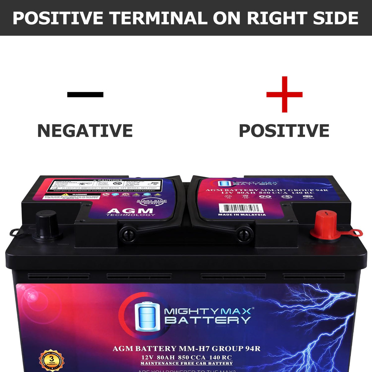 12V 80AH 850 CCA Replacement Battery E611