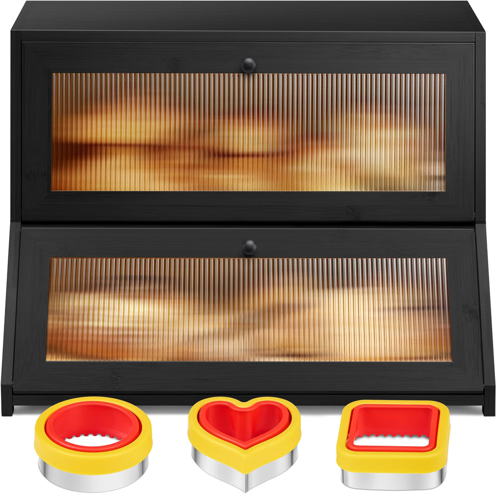 Black Bamboo Bread Box O304806