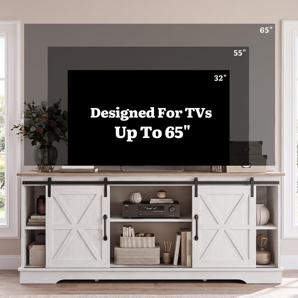 White Grey Wash TV Stand J39068