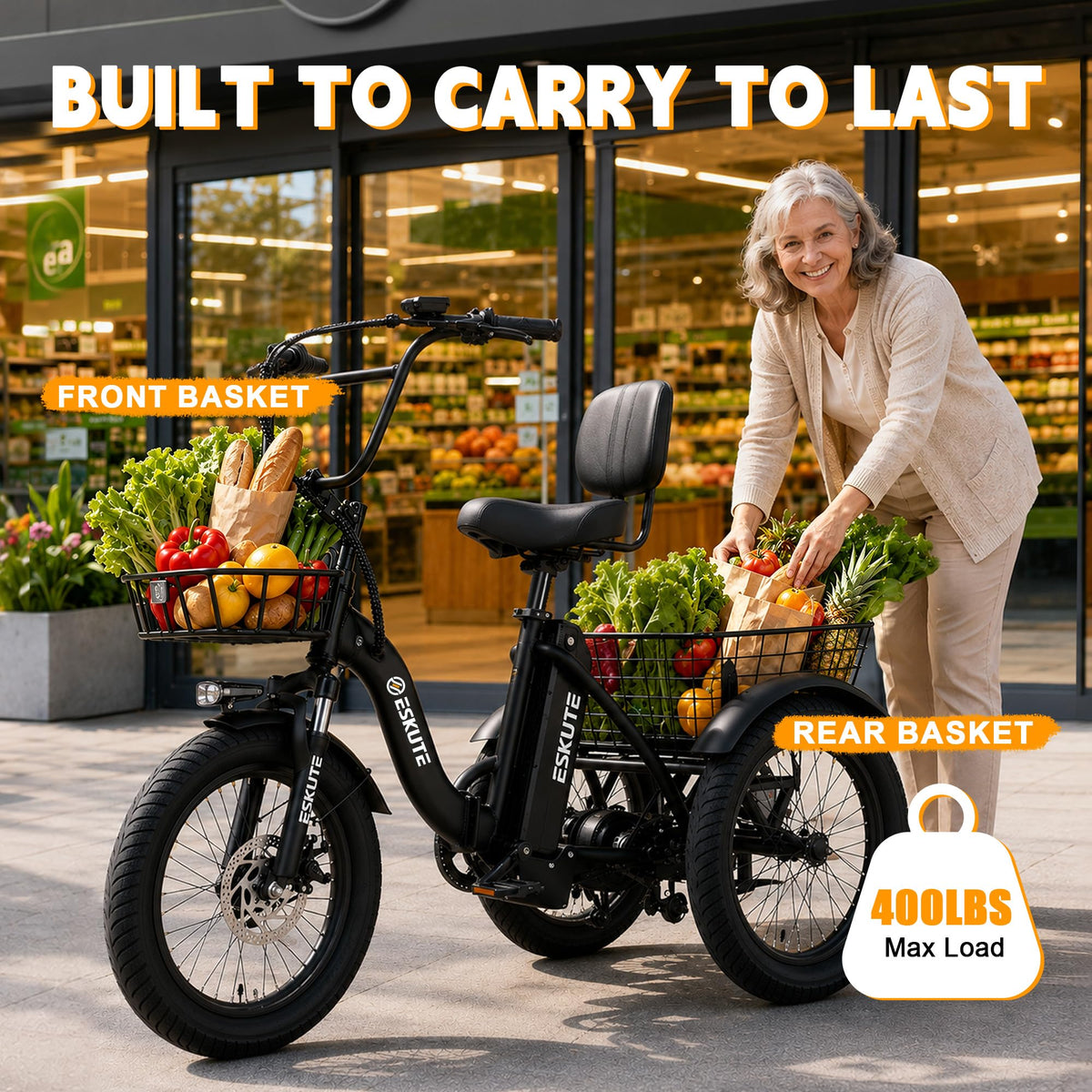 Electric Tricycle for Adults, 1200W Folding E-Trike, 48V 13Ah Battery, 18" Fat Tire 3-Wheel Electric Bike V22252