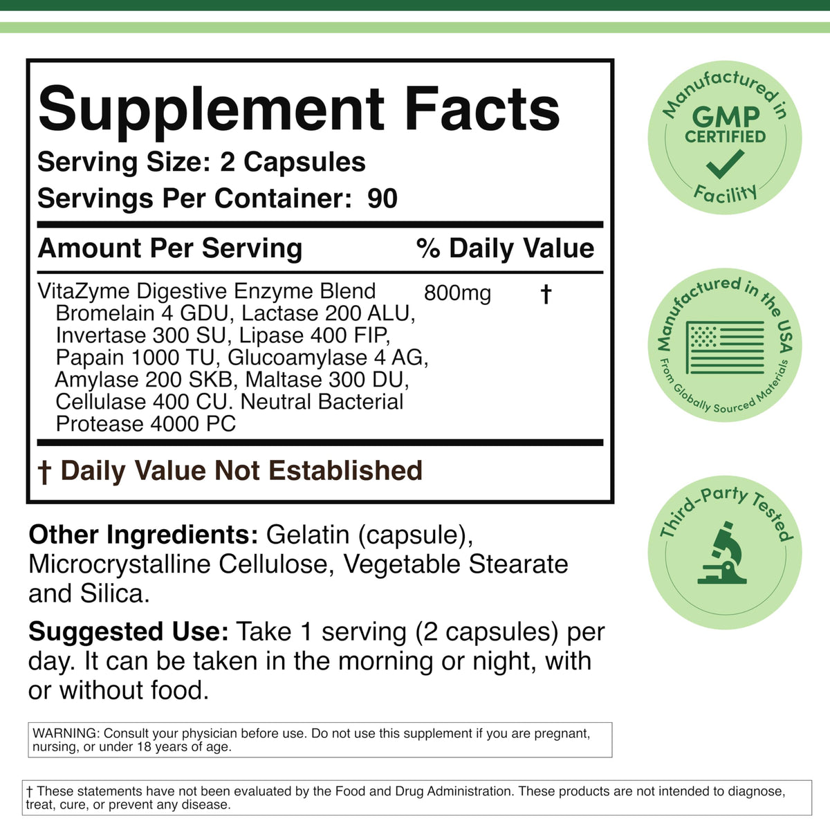 Digestive Enzymes 800mg T2714