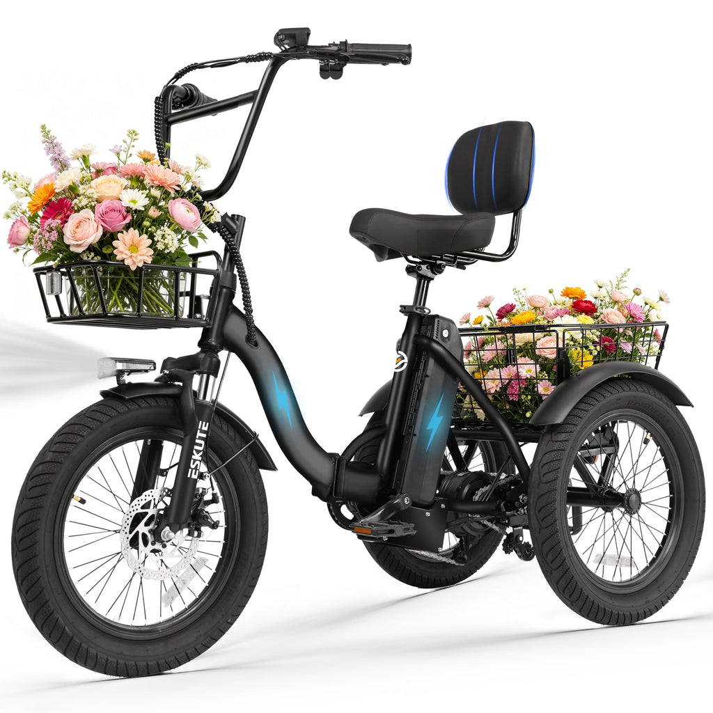 Electric Tricycle for Adults, 1200W Folding E-Trike, 48V 13Ah Battery, 18" Fat Tire 3-Wheel Electric Bike V22252