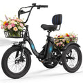 Electric Tricycle for Adults, 1200W Folding E-Trike, 48V 13Ah Battery, 18" Fat Tire 3-Wheel Electric Bike V22252