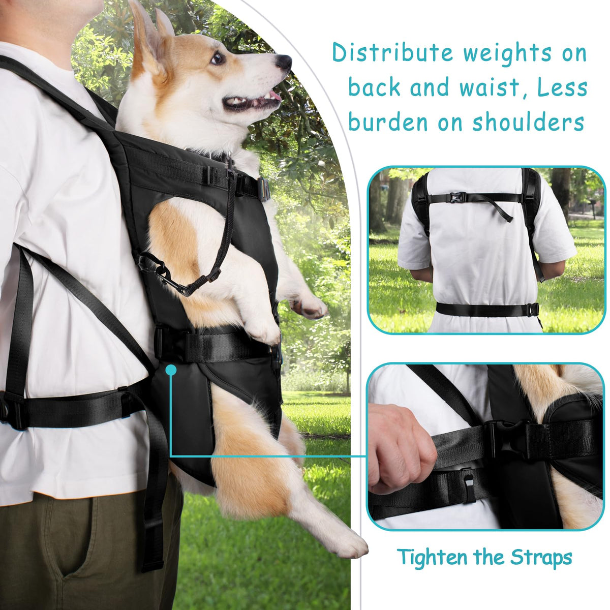 Adjustable Legs Out Dog Carrier Backpack X416183