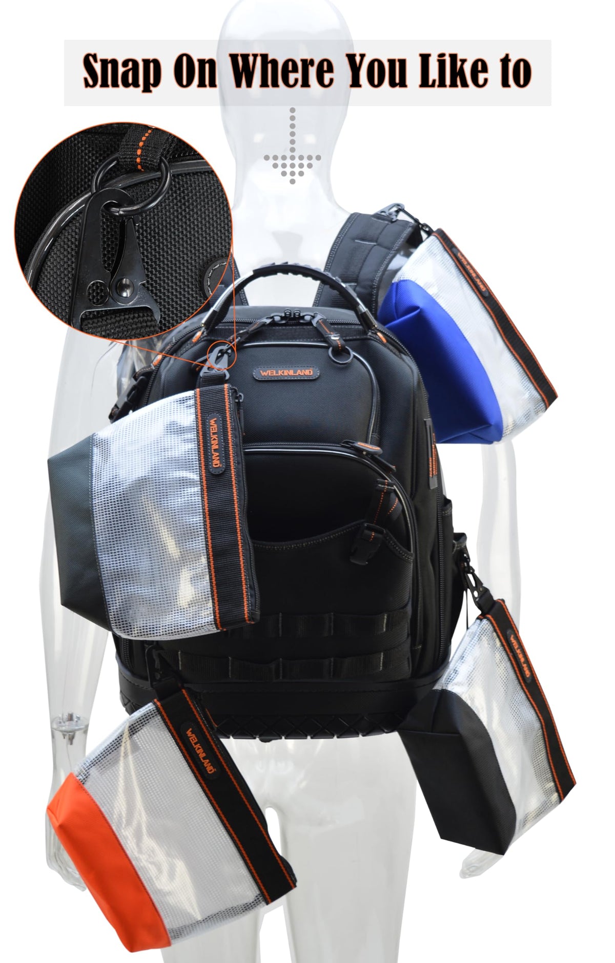 10-Inch Clear 4-Pack Zippered Tool Pouch A65000