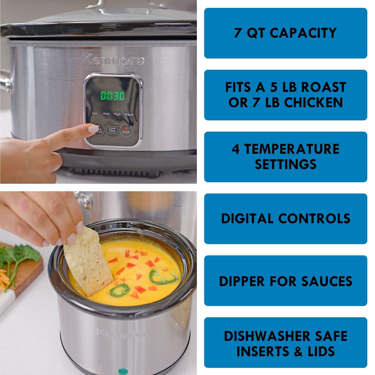 7 qt Programmable Slow Cooker with Dipper L816062