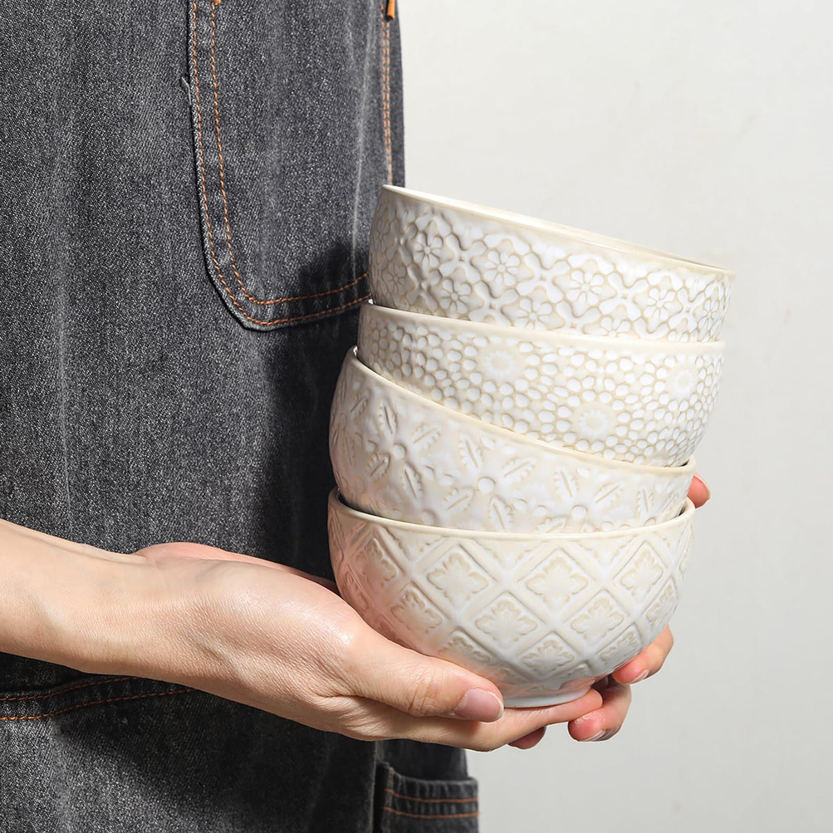 26 Oz Ceramic Soup Bowls Set of 4, 6 inch X2676