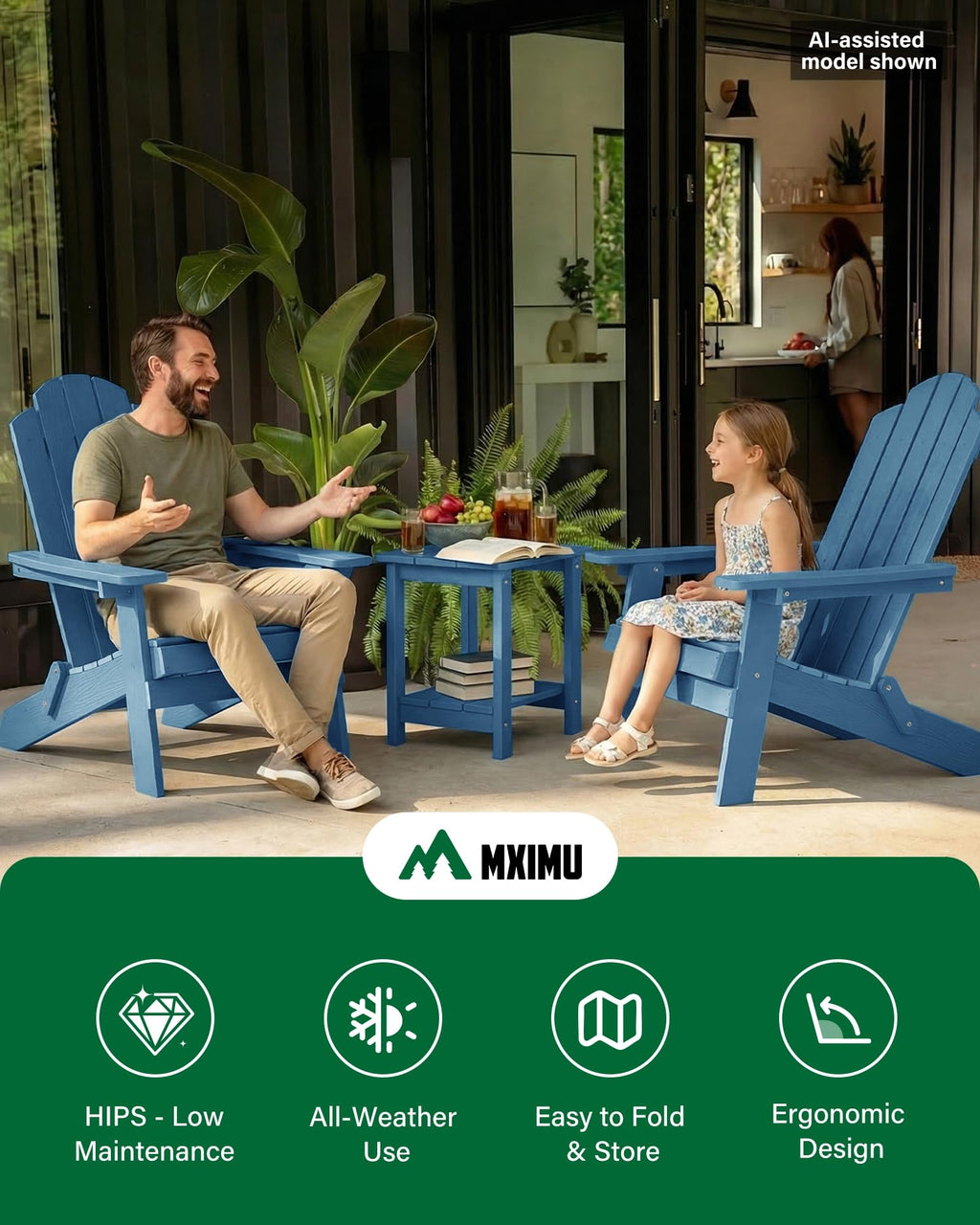 Folding Adirondack Chairs Set of 2 Plastic Chair W6782