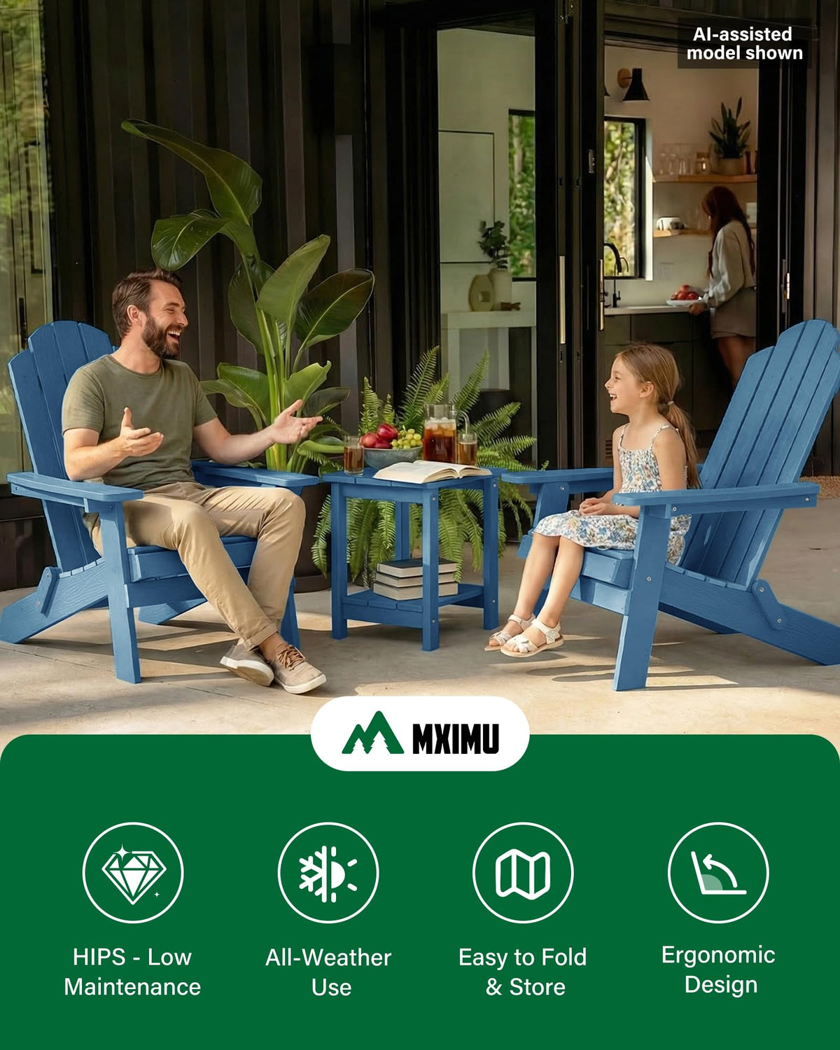 Folding Adirondack Chairs Set of 2 Plastic Chair W6782