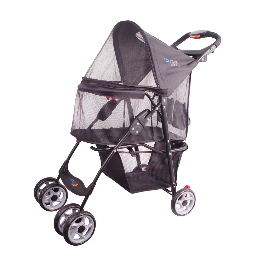 4 Wheels Pet Stroller with Storage Basket U793