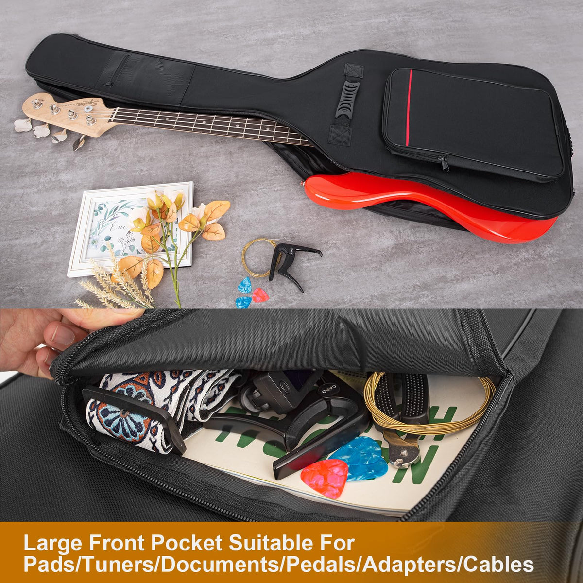 7mm Padding Waterproof Electric Bass Guitar Bag F177