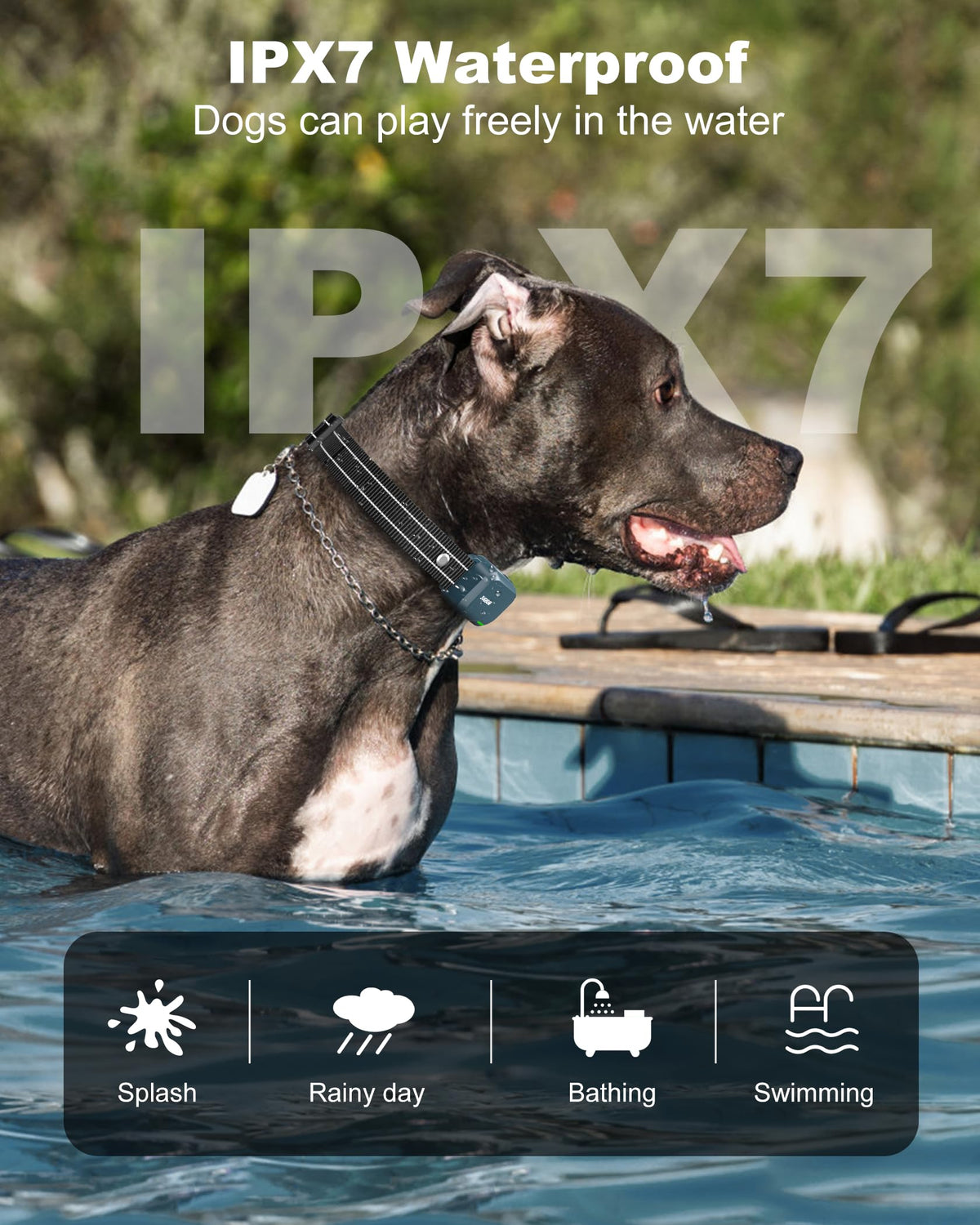 4500FT IPX8 Waterproof Rechargeable Dog Training Collar with Remote H82798