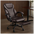 Big and Tall Office Chair with Footrest, Lumbar Support, Brown U4879
