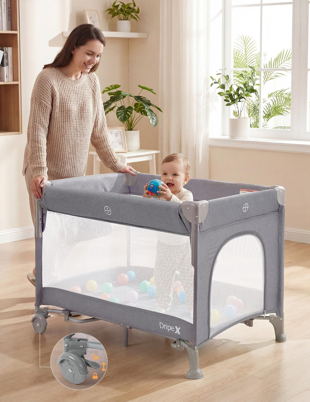 5 in 1 Baby Bassinet Light Grey W457717