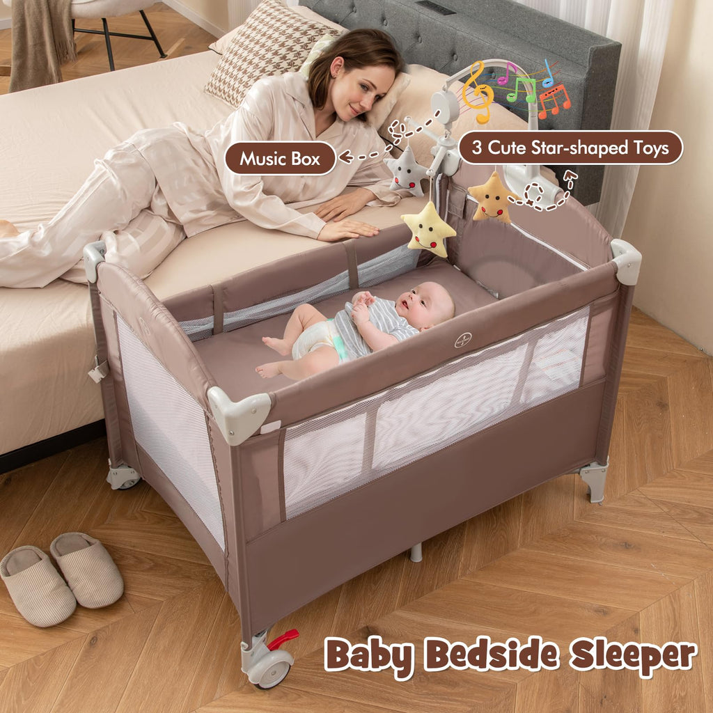 5-in-1 Pack and Play with Bassinet, Changing Table and Carry Bag I58177