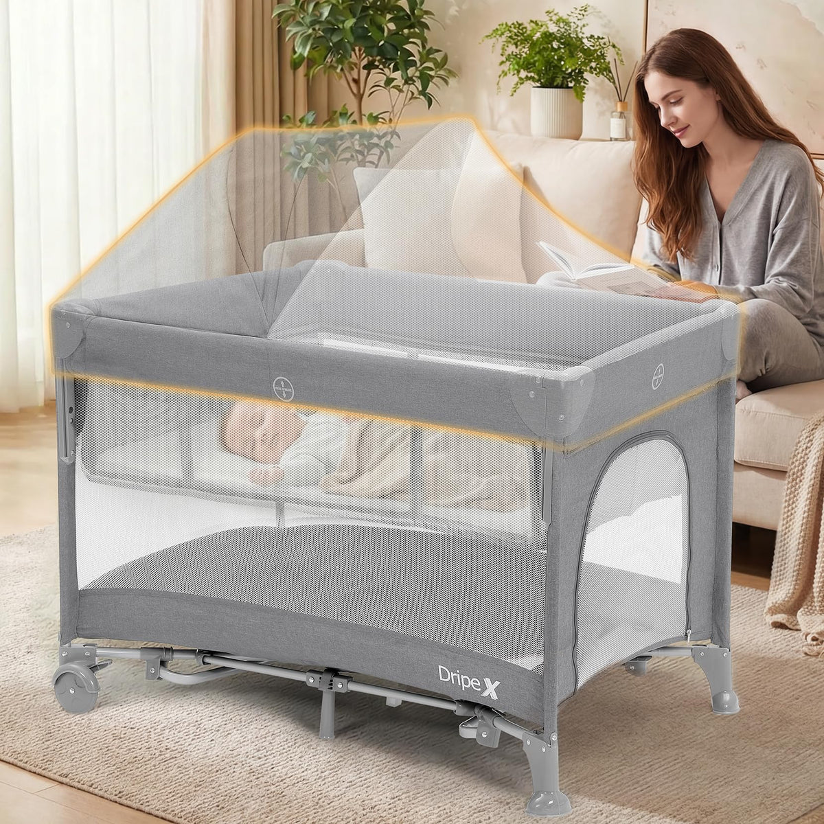 5 in 1 Baby Bassinet Light Grey W457717