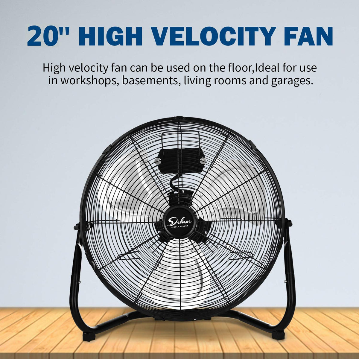 20 Inch 3-Speed High Velocity Metal Industrial Floor Fan N41332